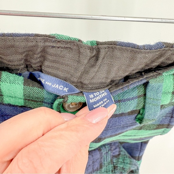 Janie and Jack Plaid Crest patch cardigan and pants - Picture 5 of 7